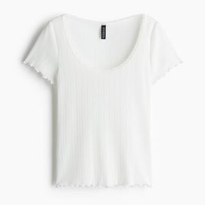 Elegant White Lace-Trimmed Top